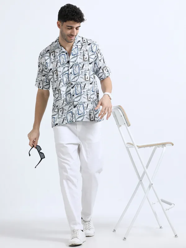 Blue_Cotton_Regular_Oversized_Shirt_For_Men