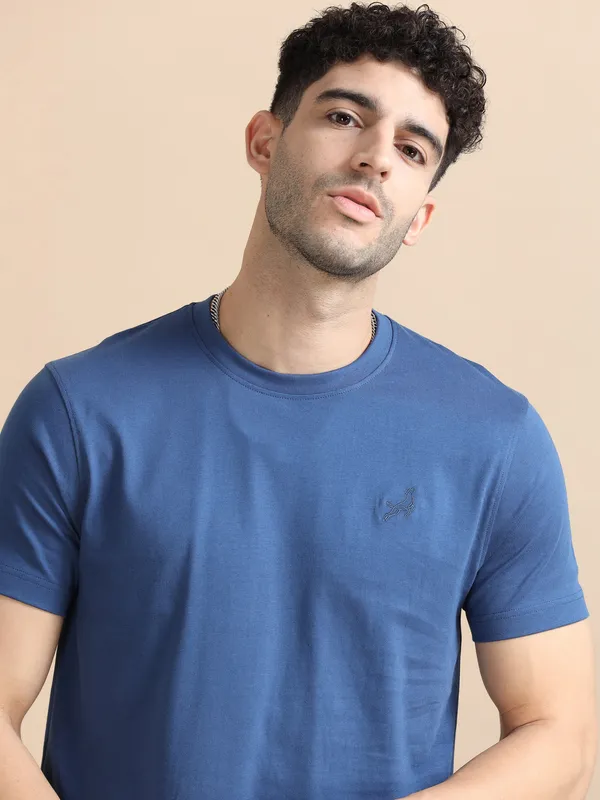 Denim_Blue_Cotton_Regular_T-Shirt_For_Men