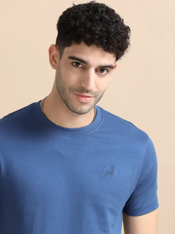 Denim_Blue_Cotton_Regular_T-Shirt_For_Men
