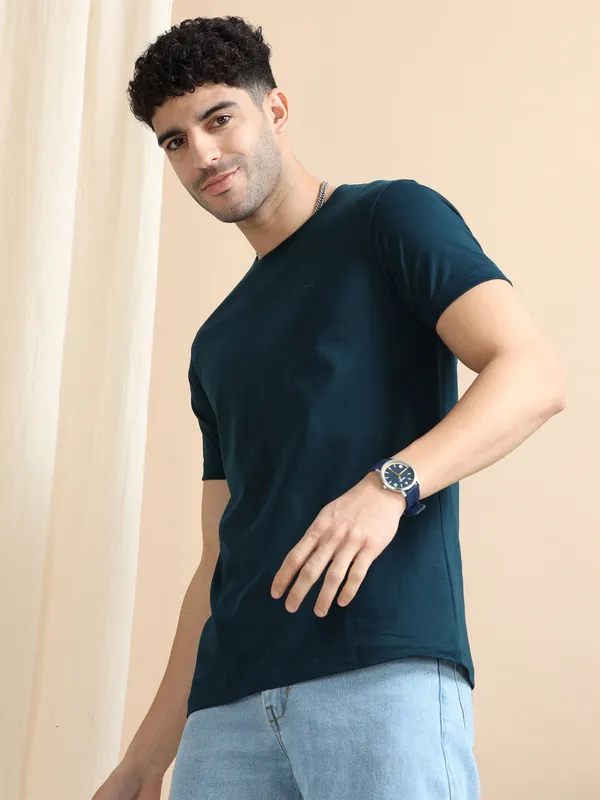Indigo_Cotton_Regular_T-Shirt_For_Men