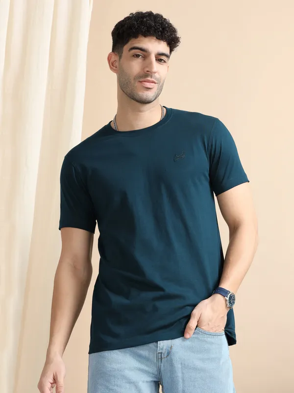 Indigo_Cotton_Regular_T-Shirt_For_Men