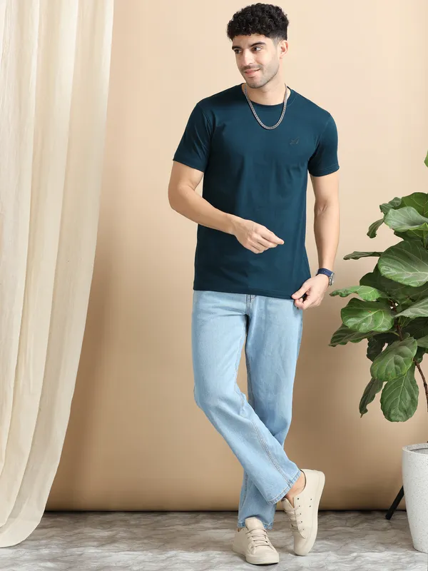 Indigo_Cotton_Regular_T-Shirt_For_Men