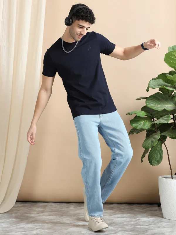 Navy_Blue_Cotton_Regular_T-Shirt_For_Men