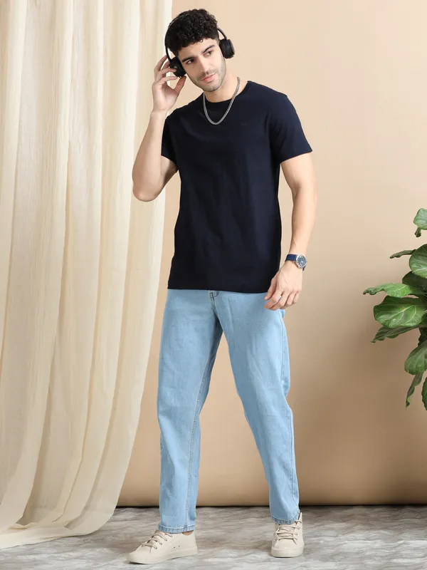 Navy_Blue_Cotton_Regular_T-Shirt_For_Men