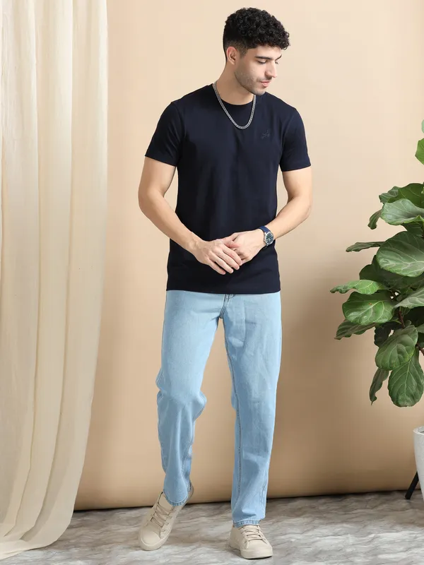 Navy_Blue_Cotton_Regular_T-Shirt_For_Men
