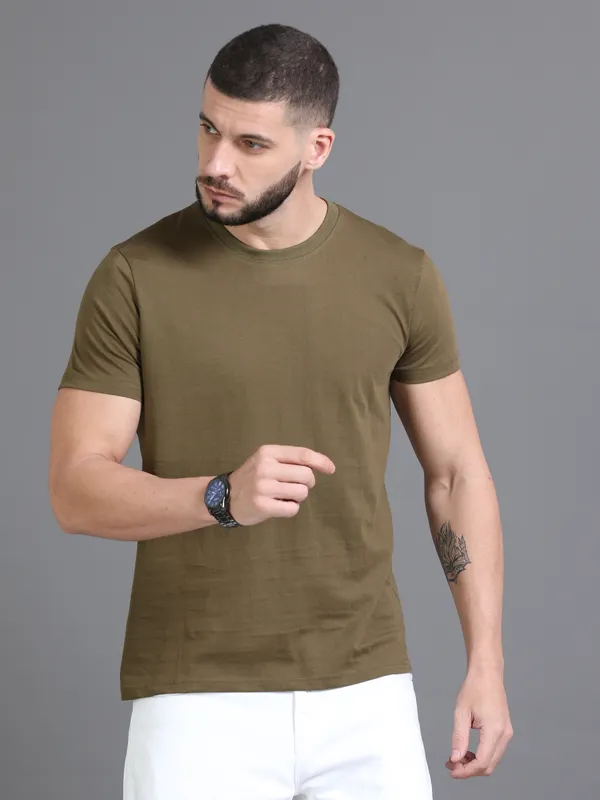 Brown_Cotton_Regular_T-Shirt_For_Men