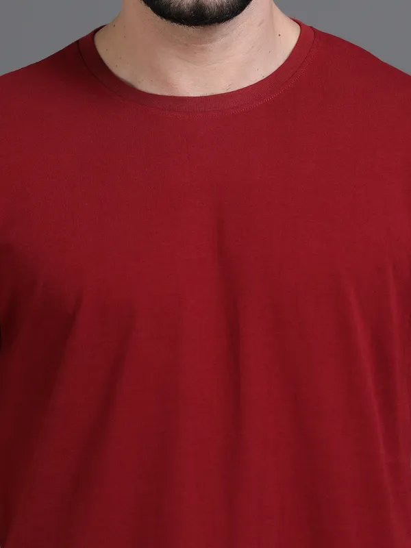 Maroon_Cotton_Regular_T-Shirt_For_Men