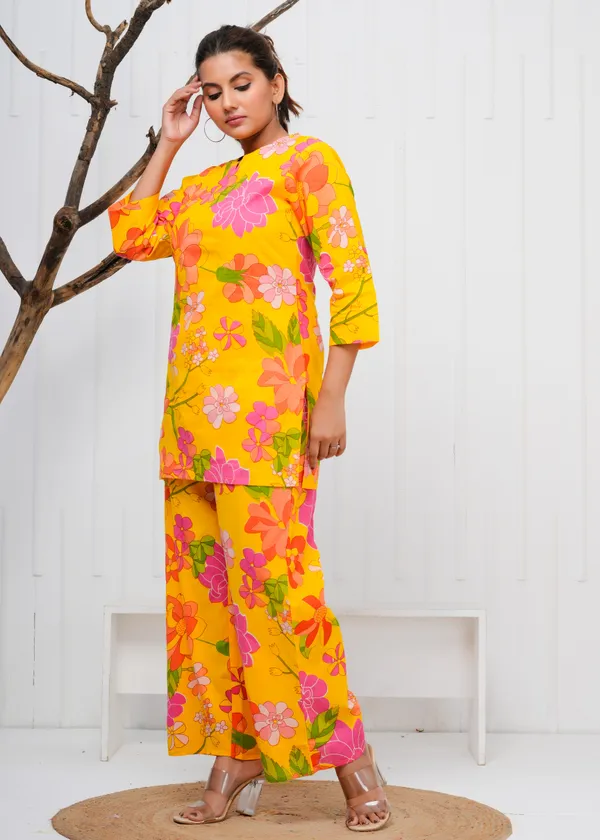 Mustard_Printed_Cotton_Co-Ord_Set_|_For_Women