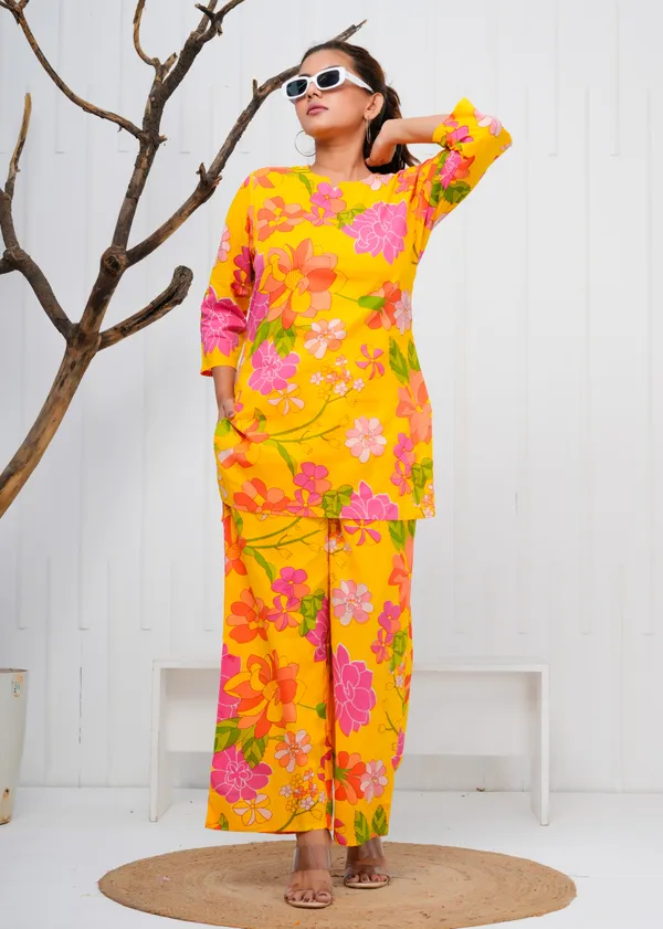 Mustard_Printed_Cotton_Co-Ord_Set_|_For_Women
