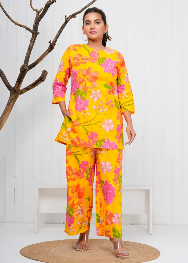 Mustard_Printed_Cotton_Co-Ord_Set_|_For_Women
