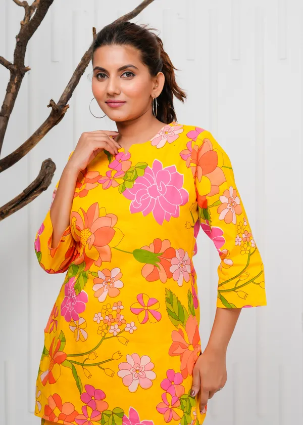 Mustard_Printed_Cotton_Co-Ord_Set_|_For_Women