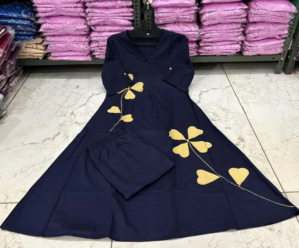 Navy_Blue_Patch_Work_Cotton_Co-ord_Set_|_For_Women