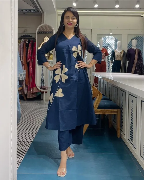 Navy_Blue_Patch_Work_Cotton_Co-ord_Set_|_For_Women