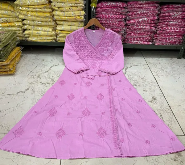 Baby_Pink_Embroidered_Cotton_Blend_Kurta_with_Pant_Set_|_For_Women