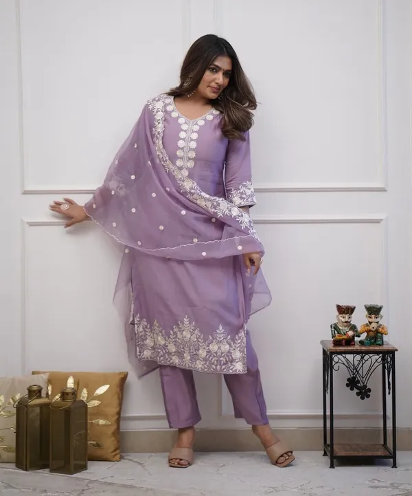 Purple_Cotton_Embroidered_Kurta_With_Pant_And_Dupatta_Set_|_For_Women