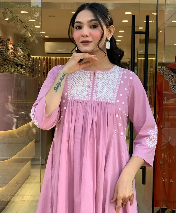 Blush_Pink_Mirror_Work_Cotton_Anarkali_Kurta_with_Pant_Set_|_For_Women