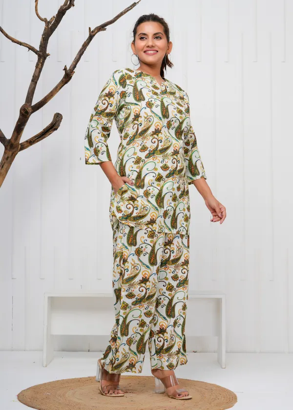 Beige_Printed_Cotton_Co-Ord_Set_|_For_Women