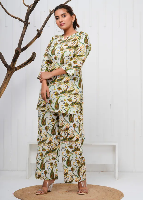 Beige_Printed_Cotton_Co-Ord_Set_|_For_Women