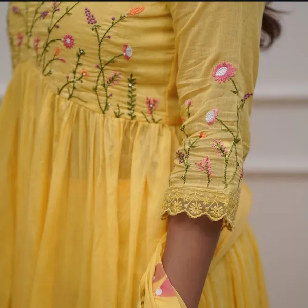 Yellow_Cotton_Embroidered_Kurta_With_Pant_And_Dupatta_Set_|_For_Women