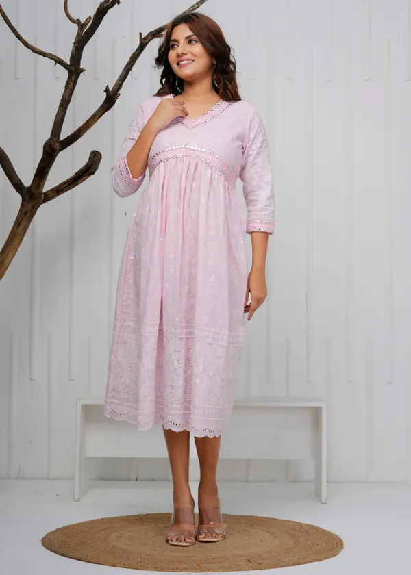 Lavender_Embroidered_Cotton_Dress_|_For_Women