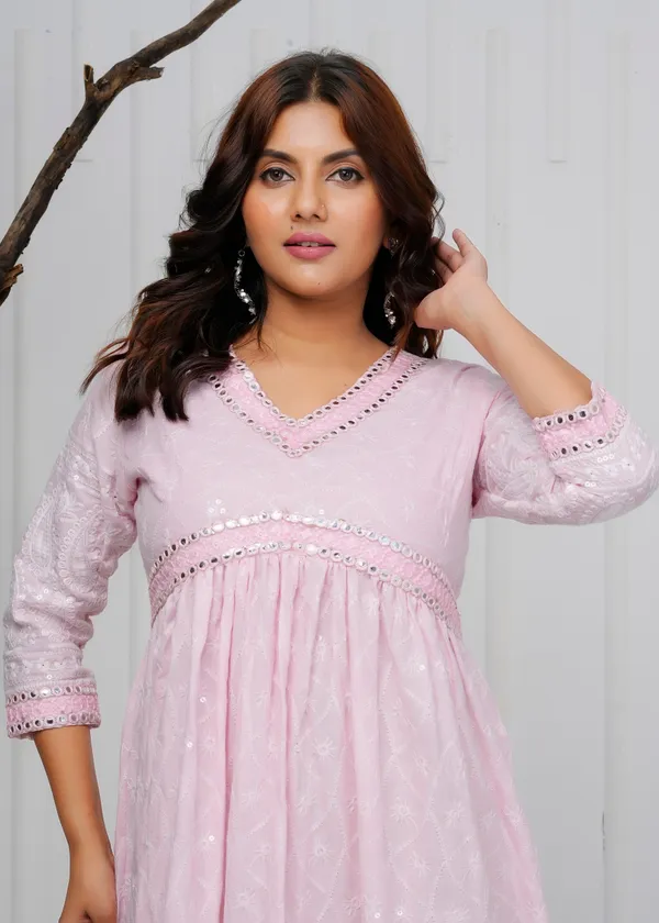 Lavender_Embroidered_Cotton_Dress_|_For_Women