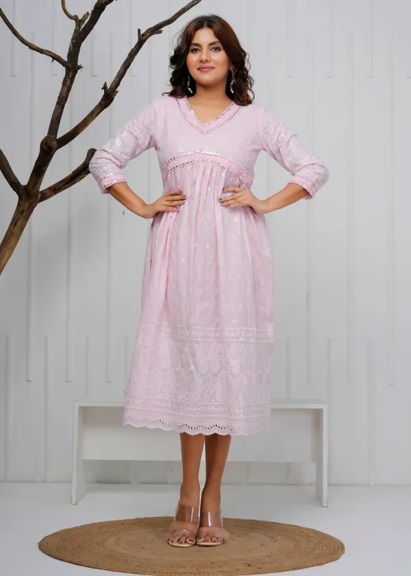 Lavender_Embroidered_Cotton_Dress_|_For_Women