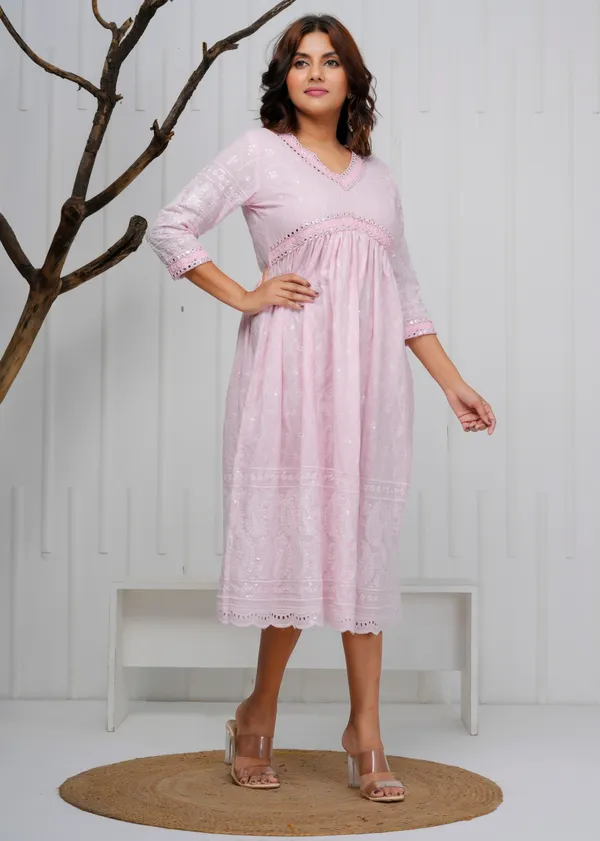 Lavender_Embroidered_Cotton_Dress_|_For_Women