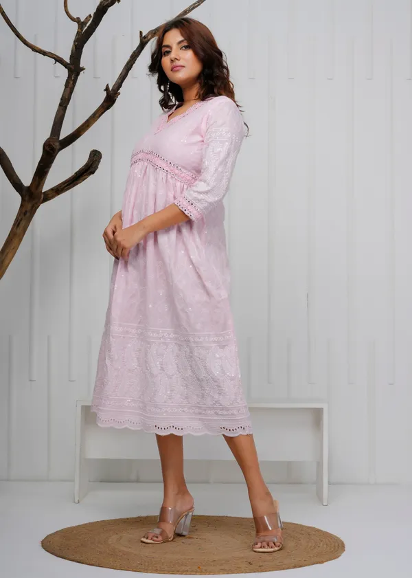 Lavender_Embroidered_Cotton_Dress_|_For_Women