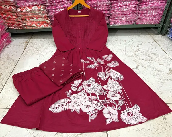 Maroon_Printed_Kurta_With_Pant_And_Dupatta_Set_|_For_Women