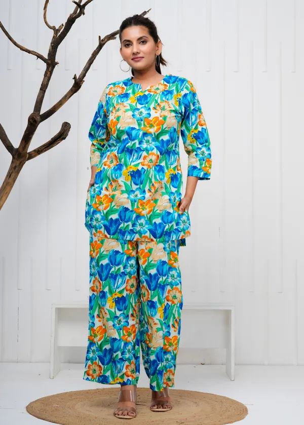 Blue_Printed_Cotton_Co-Ord_Set_|_For_Women