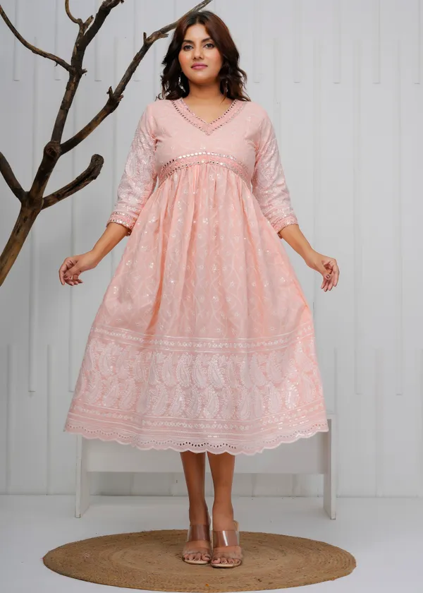 Pink_Embroidered_Cotton_Dress_|_For_Women