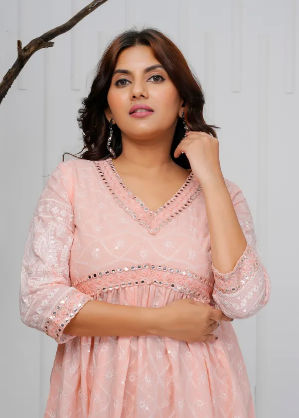 Pink_Embroidered_Cotton_Dress_|_For_Women