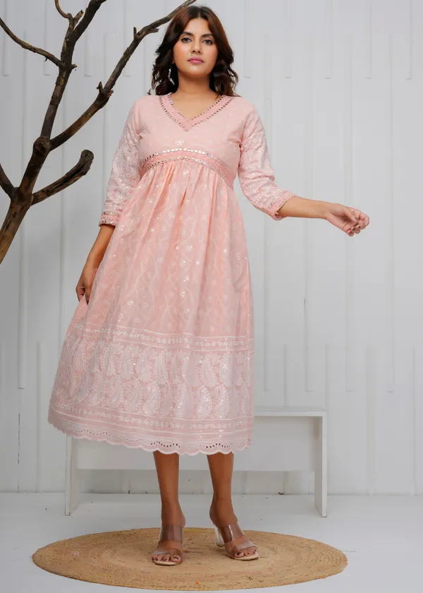 Pink_Embroidered_Cotton_Dress_|_For_Women