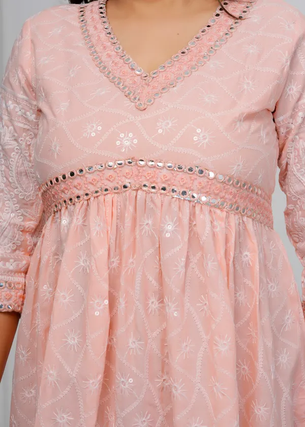 Pink_Embroidered_Cotton_Dress_|_For_Women