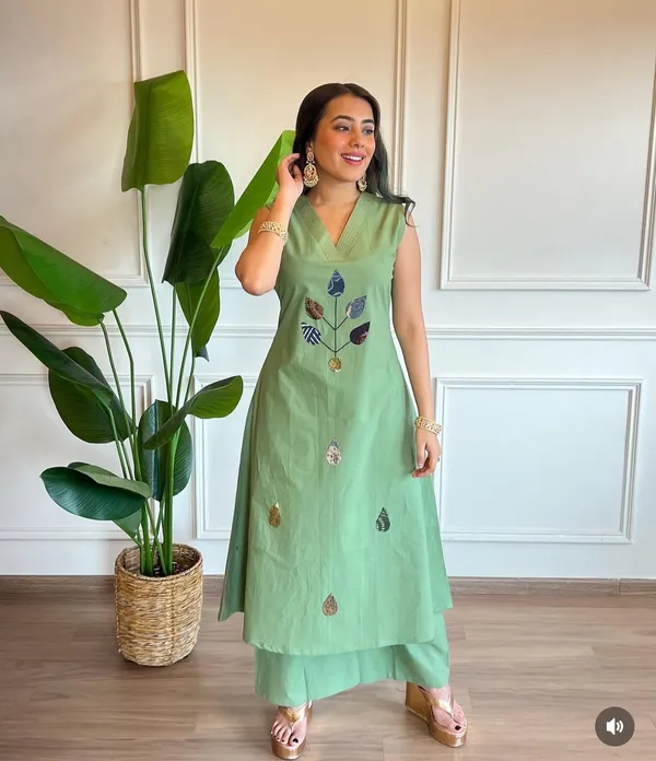 Parrot_Green_Patch_Work_Cotton_Co-ord_Set_|_For_Women