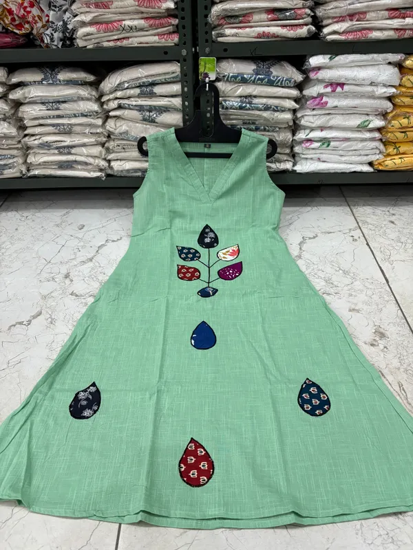 Parrot_Green_Patch_Work_Cotton_Co-ord_Set_|_For_Women