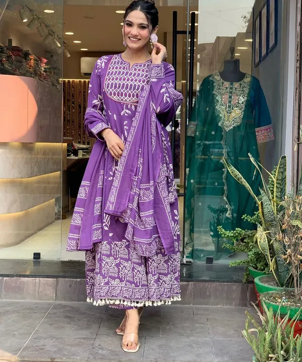 Purple_Printed_Kurta_With_Pant_And_Dupatta_Set_|_For_Women