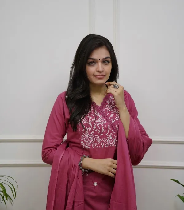 Rani_Pink_Embroidered_Cotton_Kurta_With_Pant_And_Dupatta_Set_|_For_Women