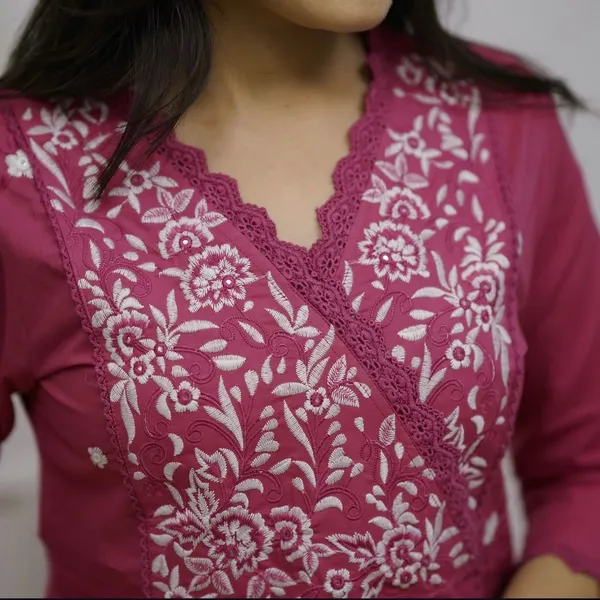 Rani_Pink_Embroidered_Cotton_Kurta_With_Pant_And_Dupatta_Set_|_For_Women