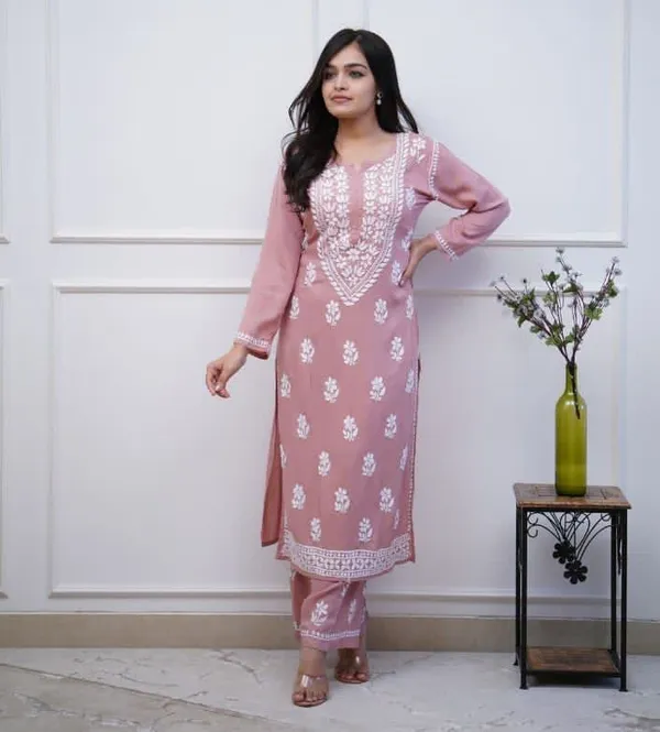 Peach_Cotton_Printed_Kurta_With_Pant_And_Dupatta_Set_|_For_Women