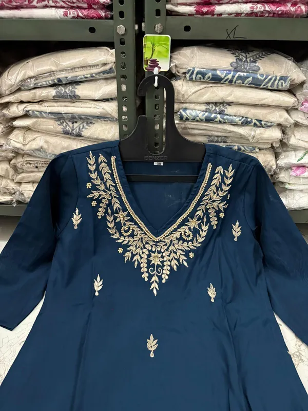 Blue_Embroidered_Kurta_With_Pant_And_Dupatta_Set_|_For_Women
