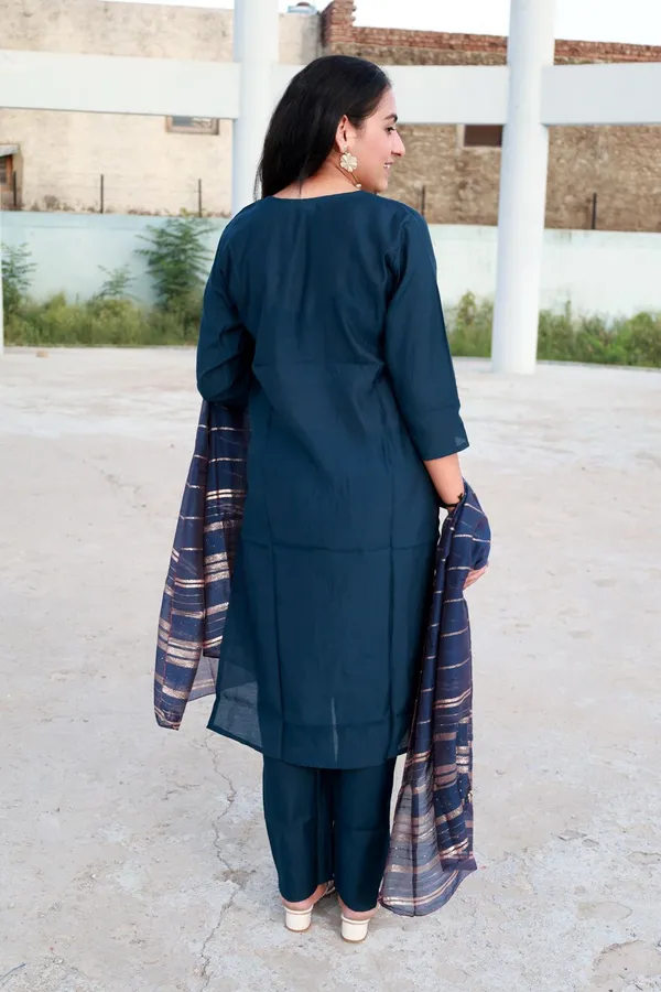 Blue_Embroidered_Kurta_With_Pant_And_Dupatta_Set_|_For_Women