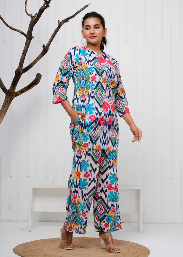 Multicolour_Printed_Cotton_Co-Ord_Set_|_For_Women