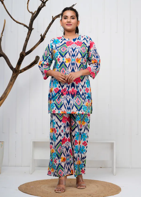 Multicolour_Printed_Cotton_Co-Ord_Set_|_For_Women