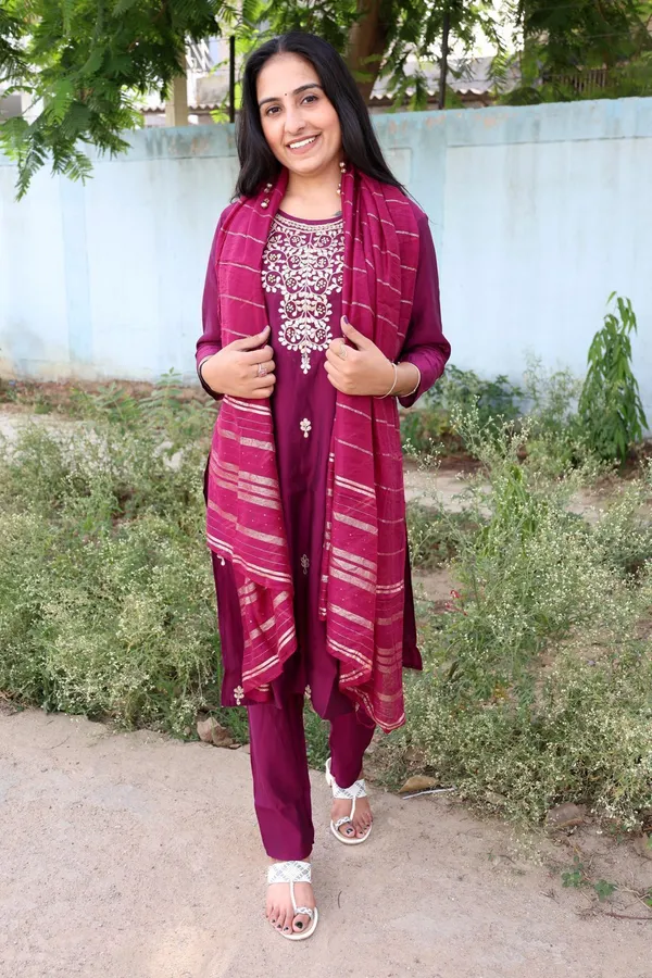Wine_Embroidered_Kurta_With_Pant_And_Dupatta_Set_|_For_Women