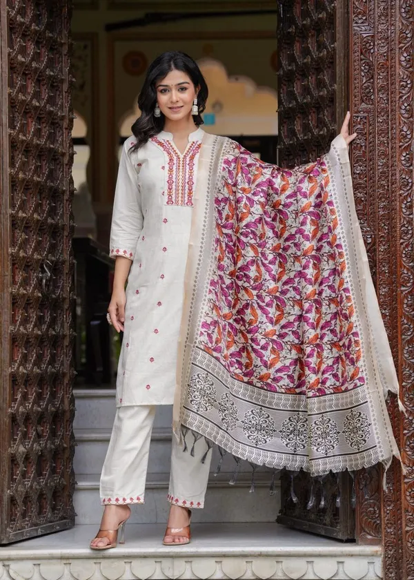 Grey_Cotton_Silk_Printed_Kurta_With_Pant_And_Dupatta_Set_|_For_Women