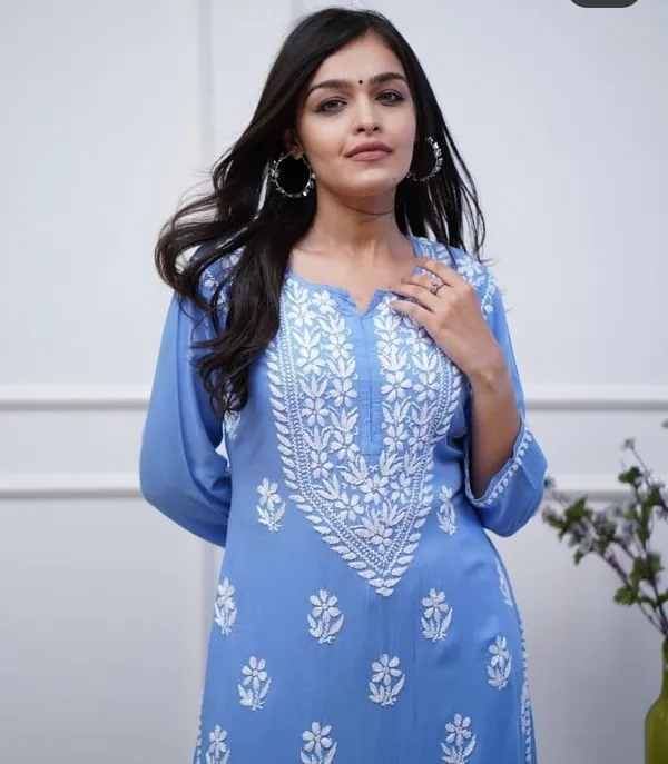 Aqua_Blue_Cotton_Embroidered_Kurta_&_Pant_Set_|_For_Women