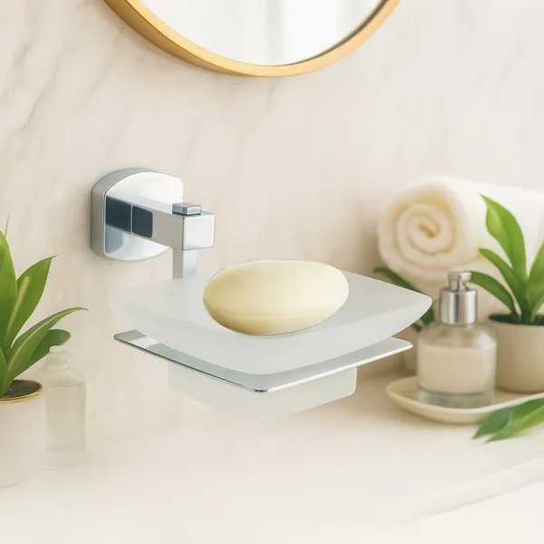 Brass_Chrome_Polish_Soap_Dish_With_Glass