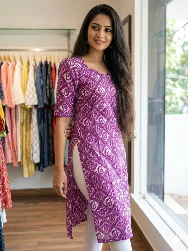 Purple_Pure_Cotton_Kurta_For_Women