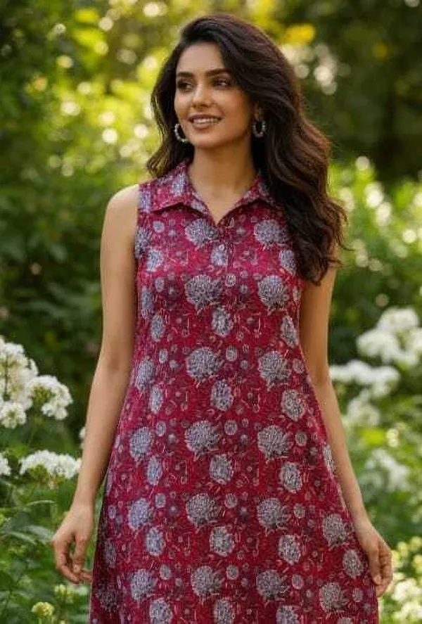 Maroon_Pure_Cotton_Premium_And_Elegant_Kurta_For_Women